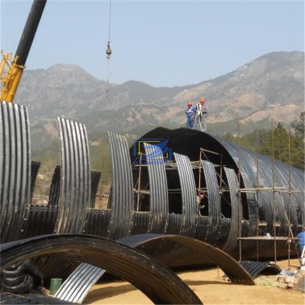 Assemble the big arch corrugated metal culvert pipe